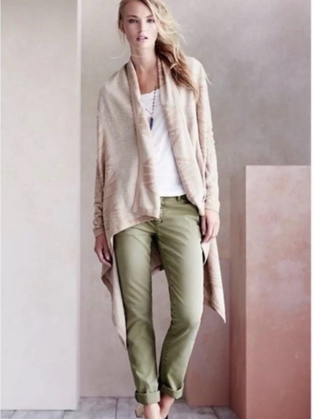 Pilcro Olive Green Ankle Chino Pants